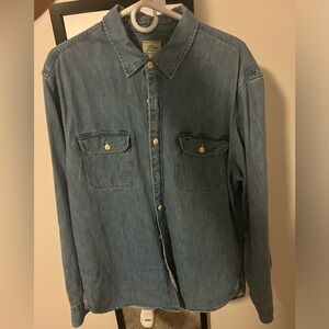 J Crew Midweight Denim Button-down